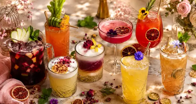 Brunch cocktails and mocktails